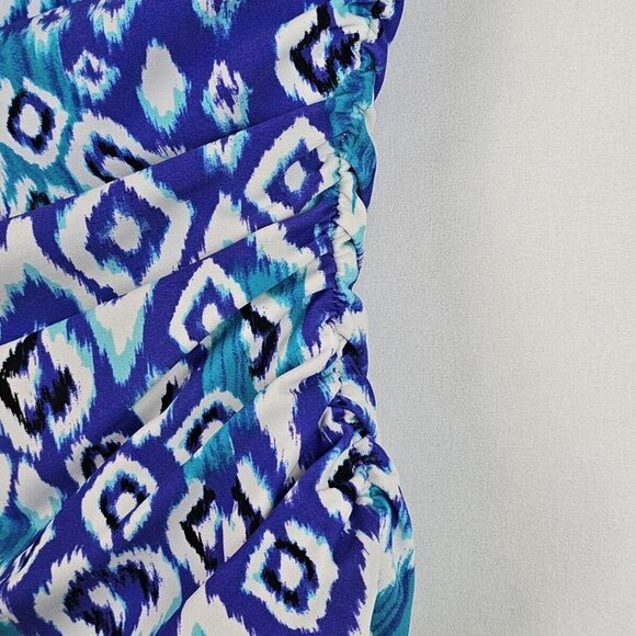 Beach Diva Women's One Piece Swimsuit Size 12 Blue Strapless Padded Swim - Picture 4 of 7